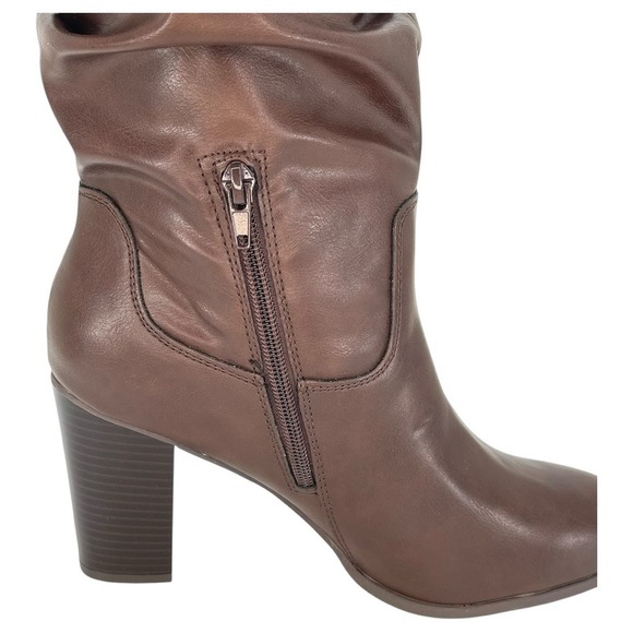 Style & Co. Saraa Chocolate Faux Leather Ruched Womens Booties Size 6M - Picture 9 of 13